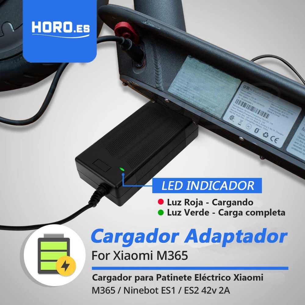 CARGADOR 42V 2A PREMIUM COMPATIBLE CON PATINETES XIAOMI M365/PRO/ESSENTIAL/1S