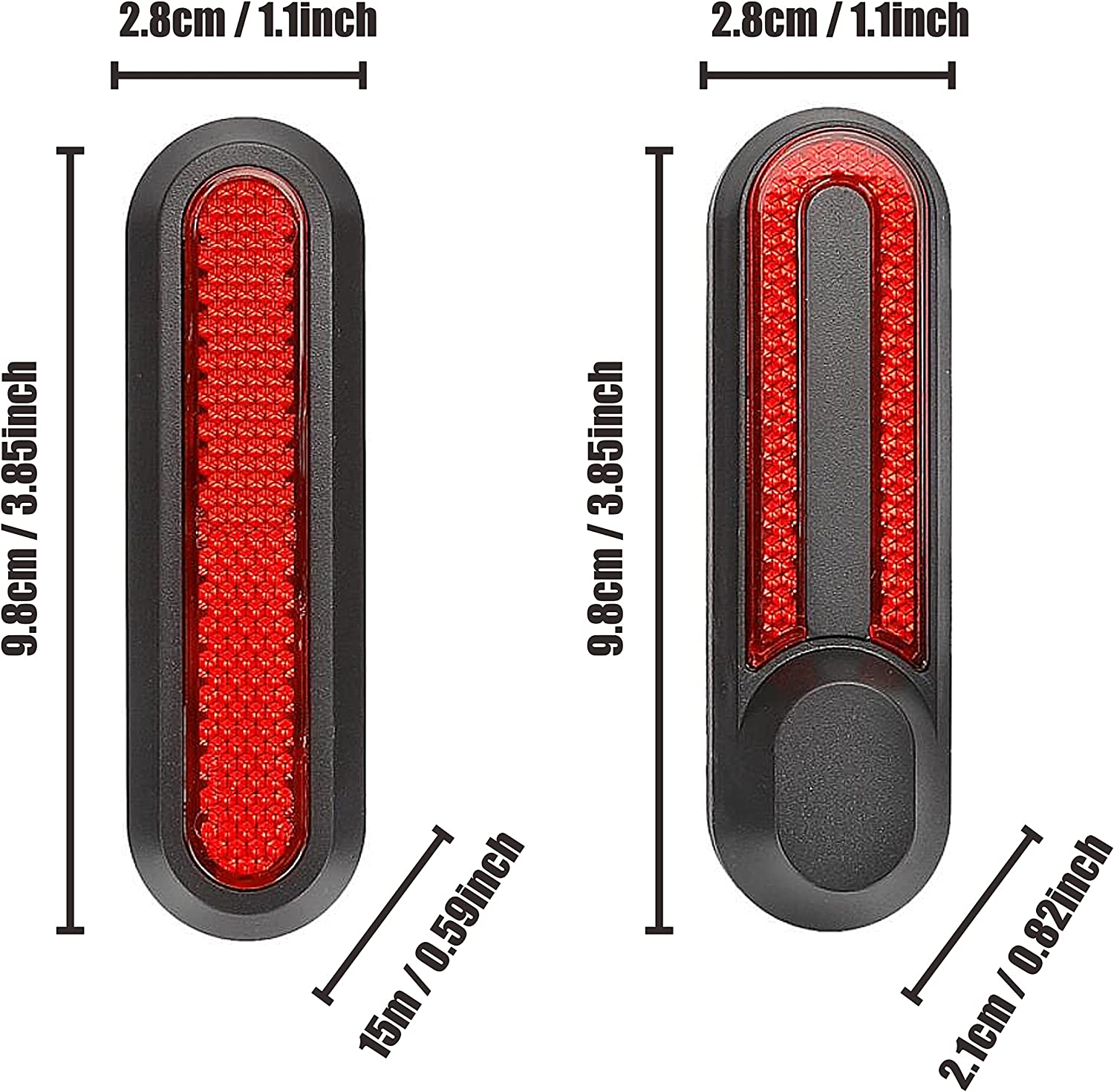 (ROJO) KIT 4PCS EMBELLECEDOR REFLECTANTE PARA PATINETE XIAOMI SCOOTER S1/ESSENTIAL/PRO/PRO2/M365 (INCLUYE TORNILLOS 10PCS)