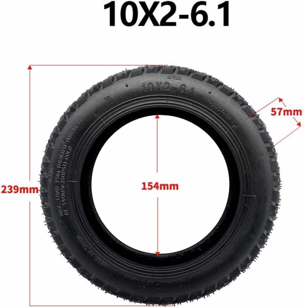 Rueda 10 pulgadas(10x2-6.1) y Camaras de aire 10 pulgadas(10x2) Neumático de Repuestos todoterreno offroad compatible con los patinetes electrico y Scooter Xiaomi M365,Pro 2