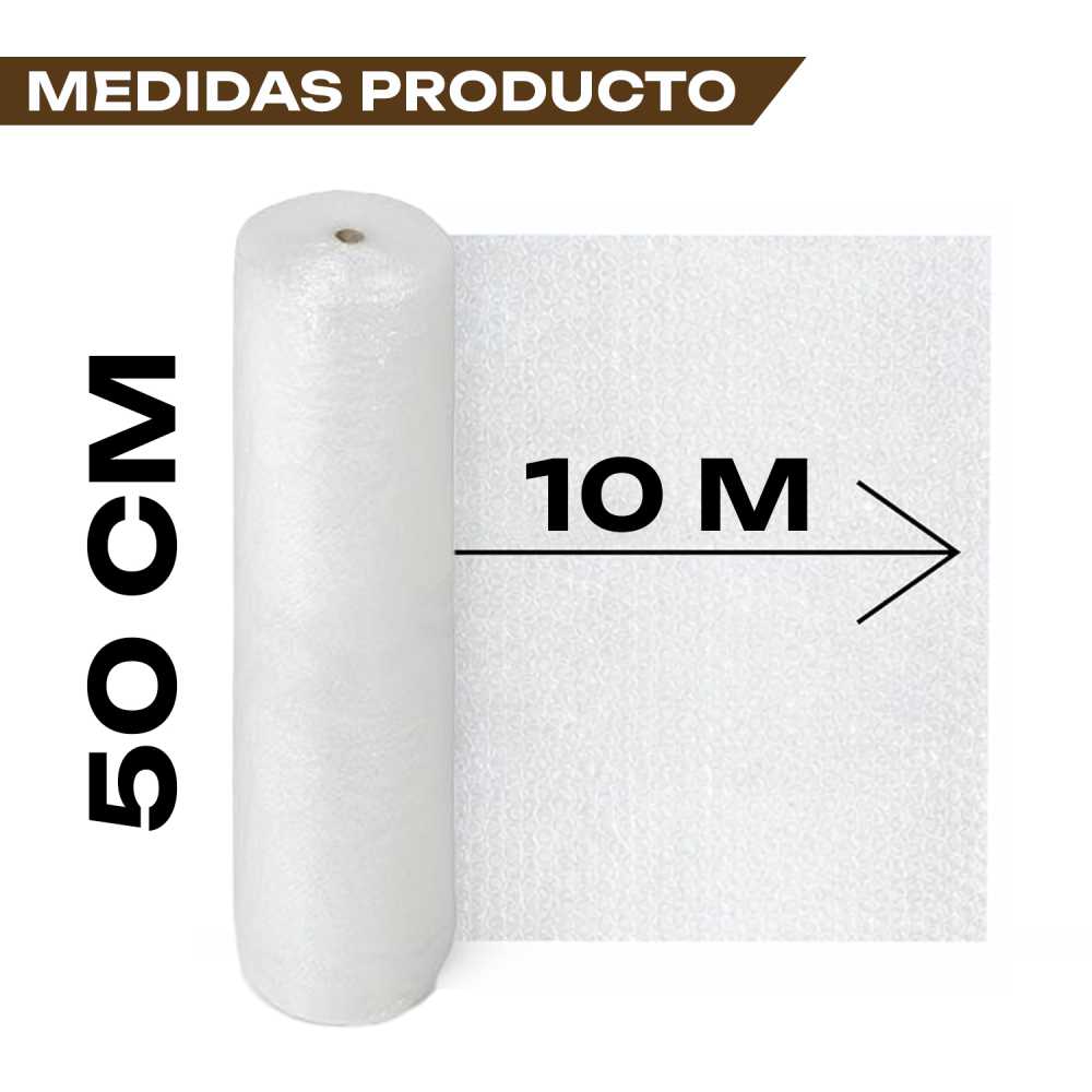 Rollo Burbuja Embalaje de Plástico 50cm Ancho y 10m longitud