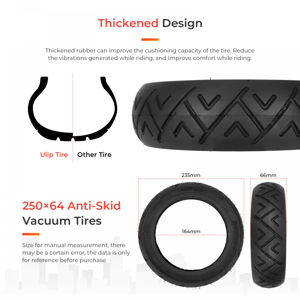 Cubierta 250x64 CST compatible con Xiaomi Scooter Xiaomi 4 Ultra