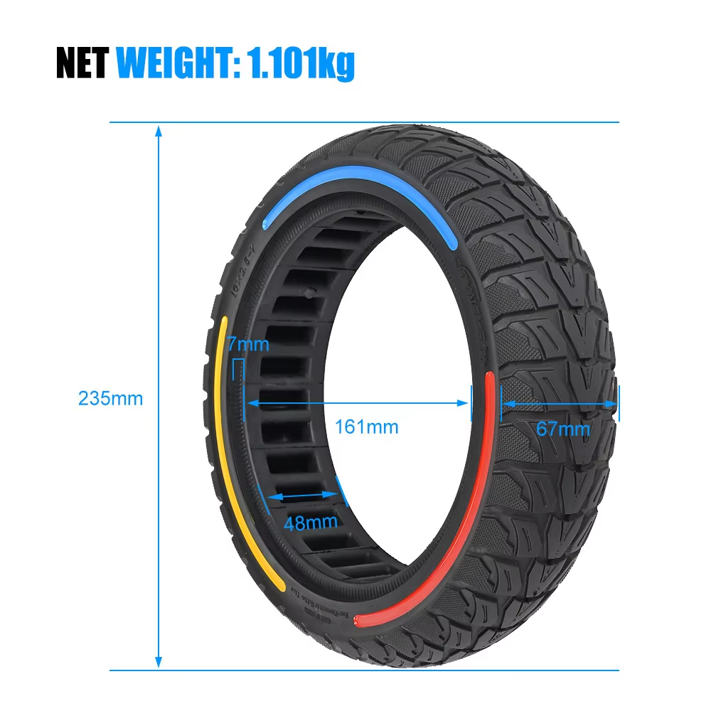 Neumático 10x2,5-7 sólido macizo para Xiaomi 4/4 Pro
