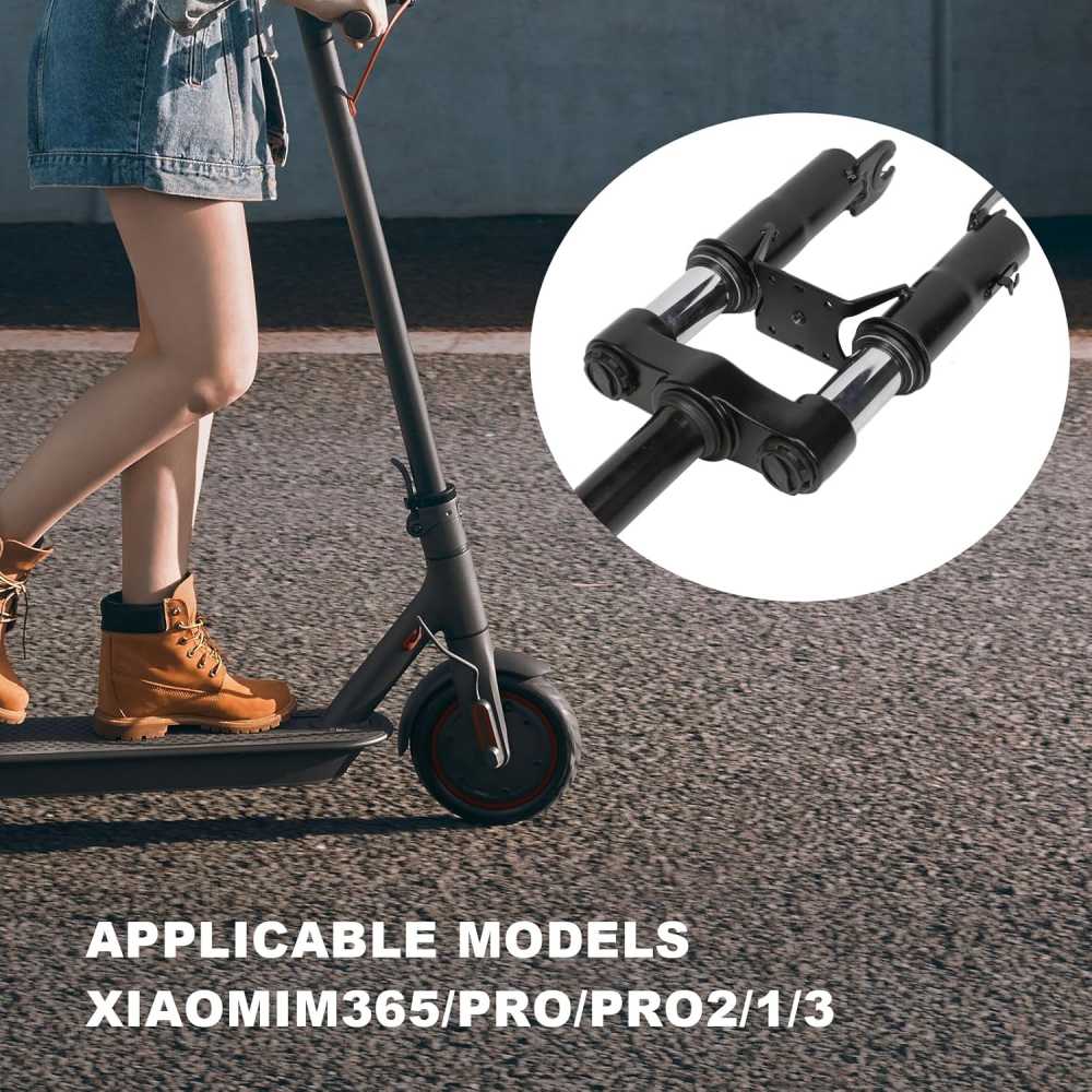 Suspensión delantera + pata cabra genérica compatible con Xiaomi Scooter