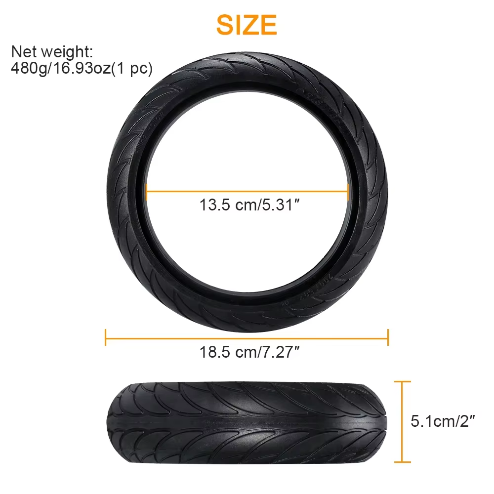 Neumático Macizo 200x50 - 8x2.125 Compatible con Ninebot ES1, ES2, ES4