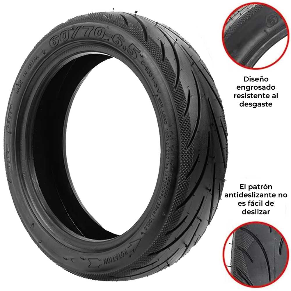 Neumáticos de repuesto para Smartgyro K2 y Ninebot Max G30, neumáticos de goma 60/70-6.5, neumáticos sin cámara Tubeless